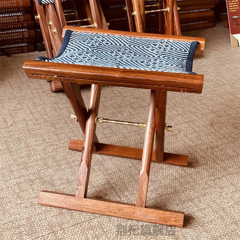 马扎 山东实木马扎工艺马扎便携式马札折叠凳子换鞋椅 送老人礼品