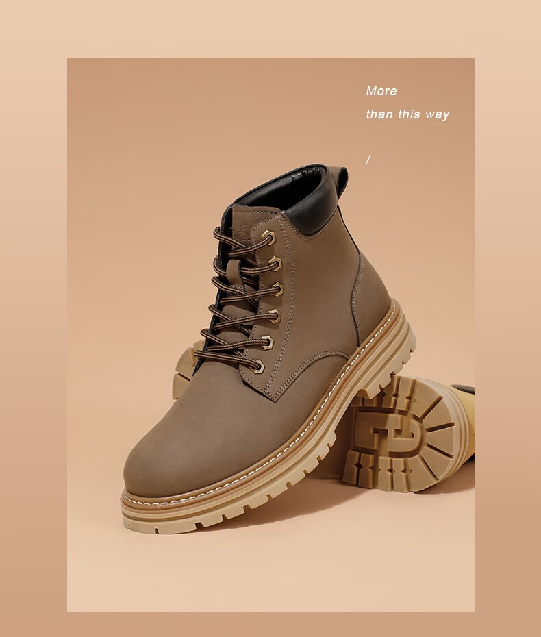 森达大黄靴时尚马丁靴男2022新款户外踢不烂复古工装风男鞋tjz35dd2