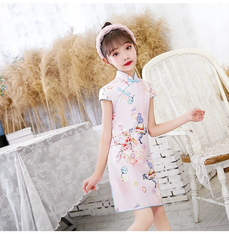 儿童旗袍女童8-12岁中大童学生民族服装10岁小女孩裙子女生连衣裙夏装