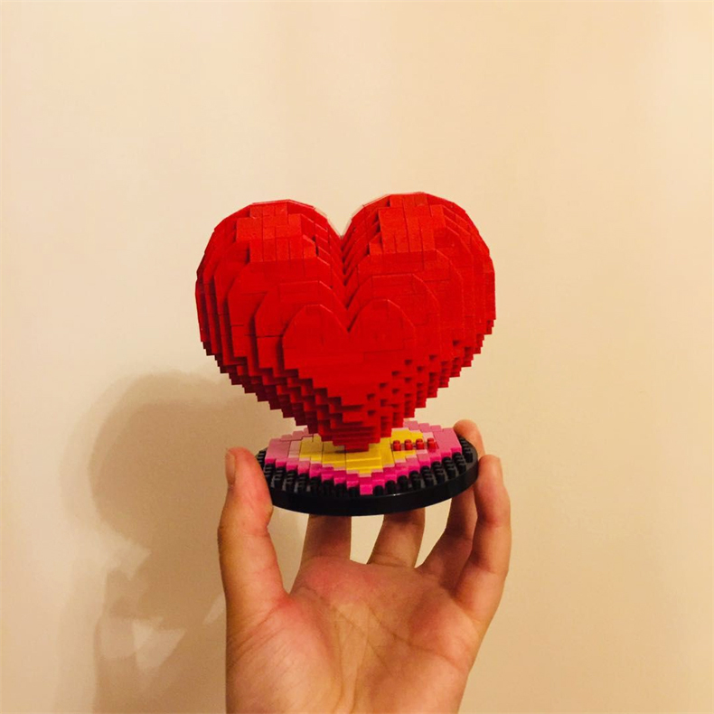乐高lego心形积木七夕女立体爱心情人节求婚表白生日礼物拼装玫瑰花