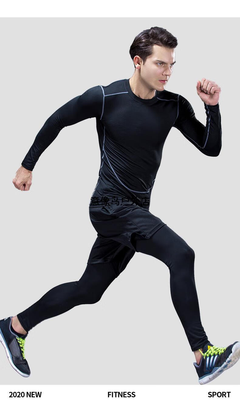 打球贴身衣健身衣服男紧身高弹夏季t恤运动套装短袖速干跑步篮球训练