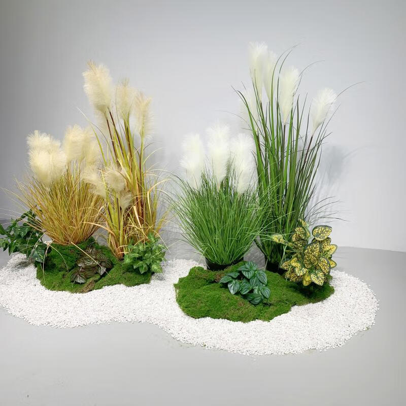 仿真芦苇造景装饰绿植狗尾草盆栽假花室内客厅商场落地摆件假植物 1.