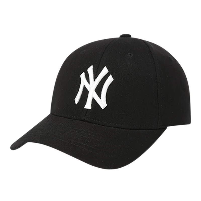 MLBハットユニセックスカップル野球帽NYヤンキーススポーツキャップ刺繍入り帽子ギフトボックスブラックホワイトラベルNY調節可能なキャップ周囲55cm-59cm
