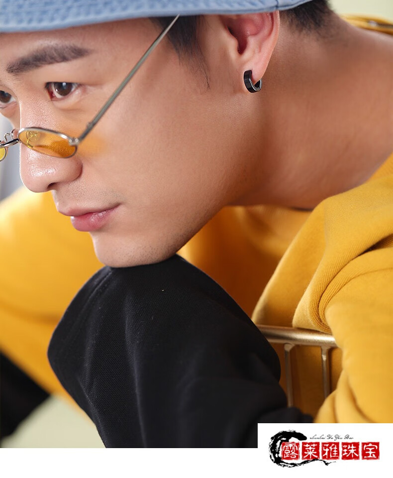 60无耳洞耳环男假耳钉男潮男士耳夹男生耳扣男式耳饰单只韩版嘻哈的