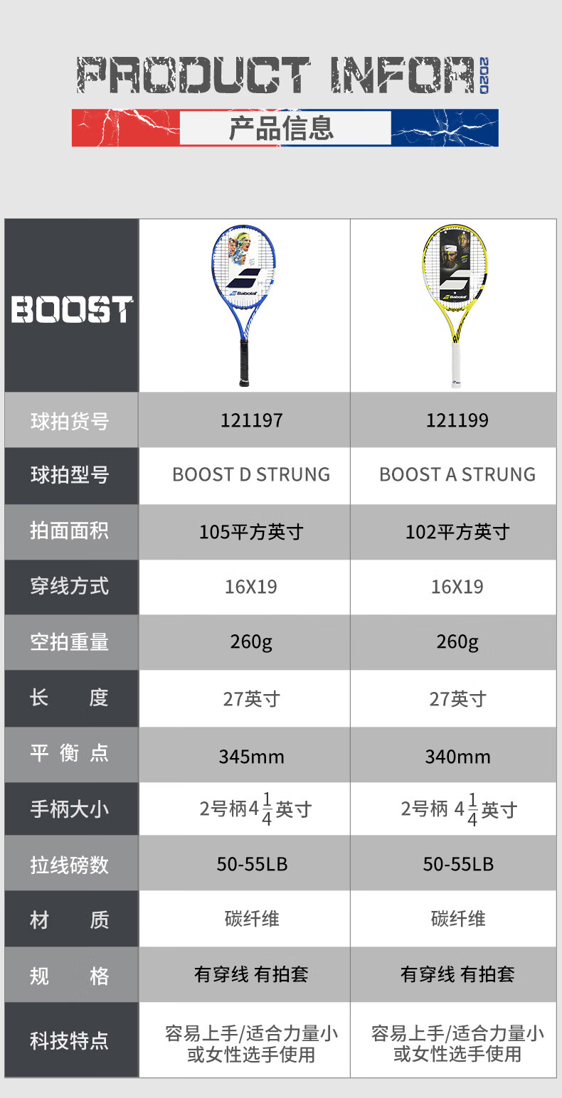 2022款babolat百保力网球拍全碳素单人初学者大学生网球成人拍百宝力