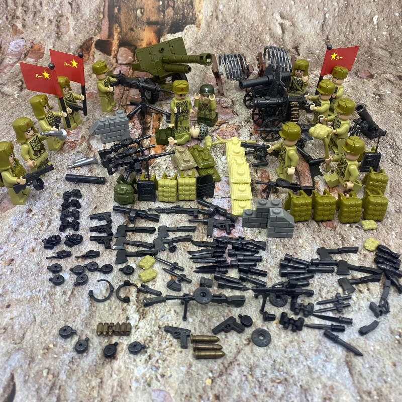 定制抗美援朝现代战争积木模型长津湖之水门桥志愿军抗击美军玩具