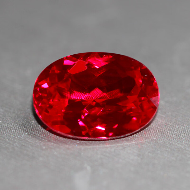 椭圆形红宝石裸石戒面戒指未镶嵌吊坠手链两用缅甸鸽血红切面粉熔彩宝