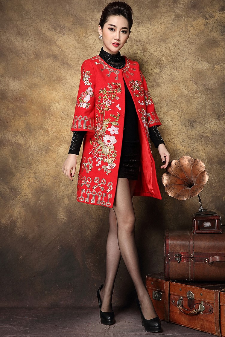 【秋冬新品】冬款喜妈妈礼服秋冬高贵中老年结婚冬装婚礼妈妈装毛呢