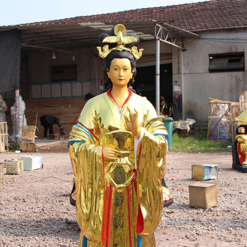 泰山娘娘奶奶泰山圣母16寸碧霞元君三宵娘娘神像眼光树脂摆件定制16寸