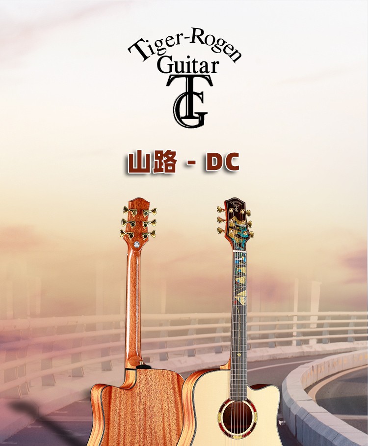 德国虎牌 tiger rogen 山路民谣吉他虎牌单板吉他初学者男女通用 山路