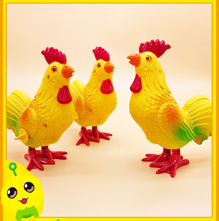网红发条蹦跳大公鸡玩具上链条仿真动物婴幼儿学爬2-4周岁 跳跳大公鸡