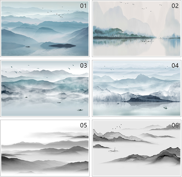 3d新中式水墨山水画意境墙纸5d客厅电视背景墙壁纸8d室内影视墙壁布