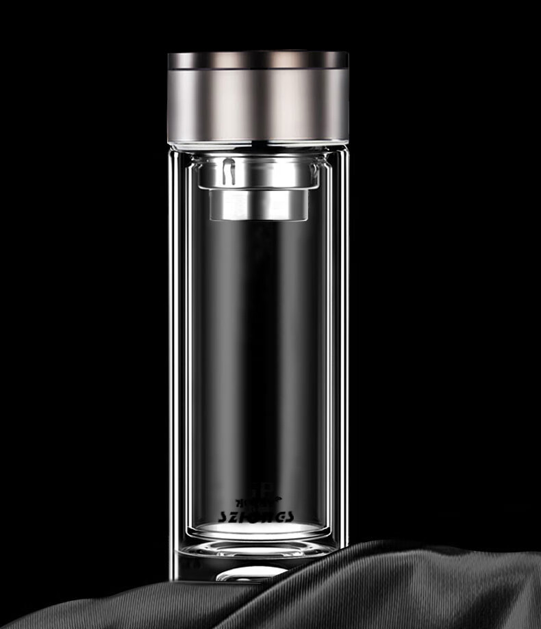 水中神水杯双层玻璃杯保温杯男女士茶杯隔热保温透明车载泡茶杯子便携