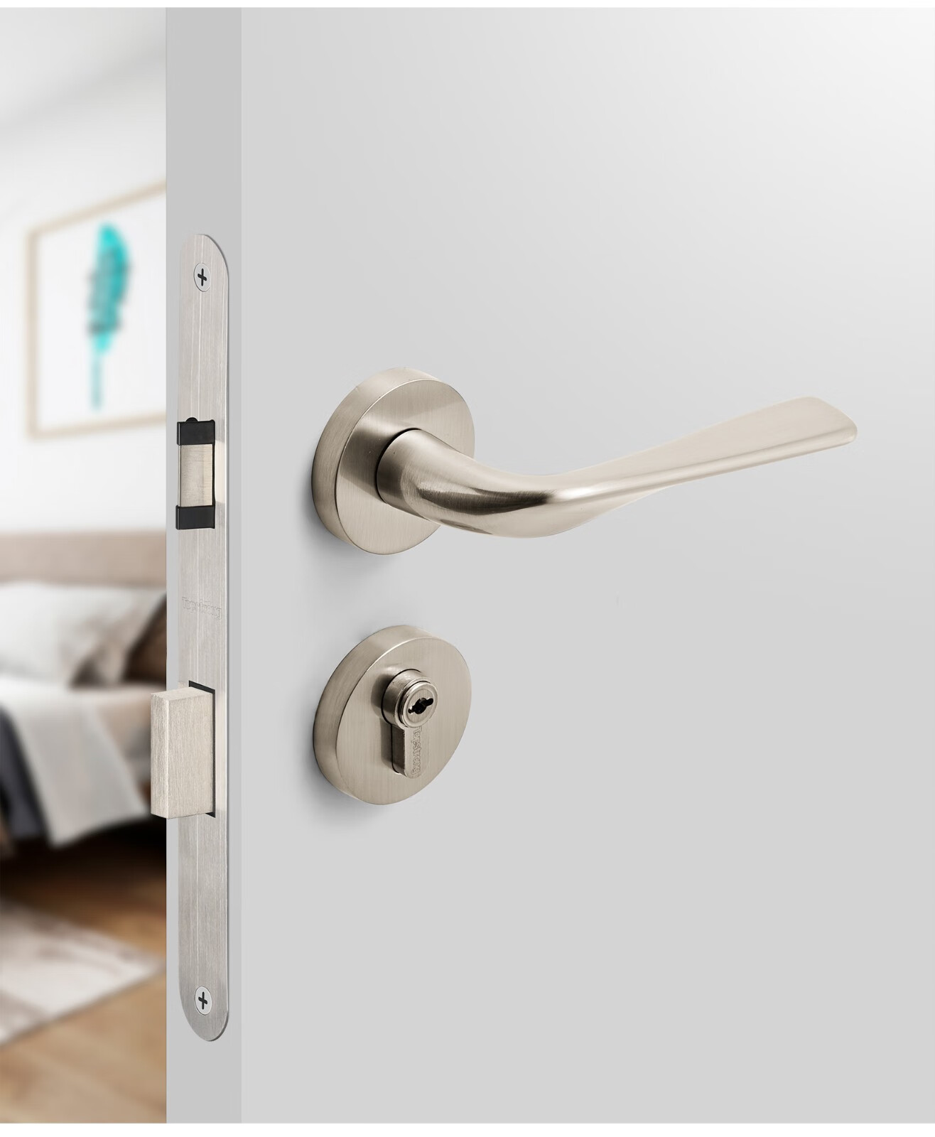 顶固门锁室内卧室分体房门锁风帆卫生间实木门把手静音锁具家用风帆