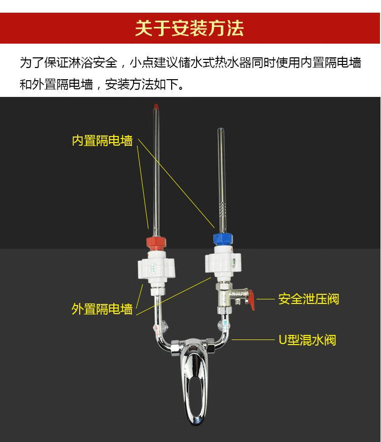 墙电墙接头电热水器通用型漏电墙触电绝缘进水出水口配件 冷水管20.