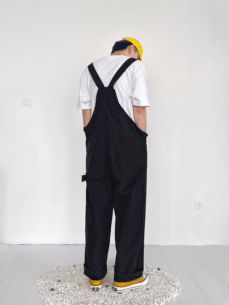 xdp2020蔡徐坤同款双肩背带裤男嘻哈直筒工装裤鬼火少年长裤吊带连体