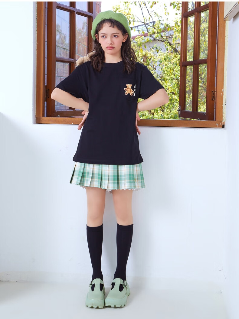 teenieweenie小熊jk制服白色短袖短款上衣宽松韩版t恤女21夏新款ttra