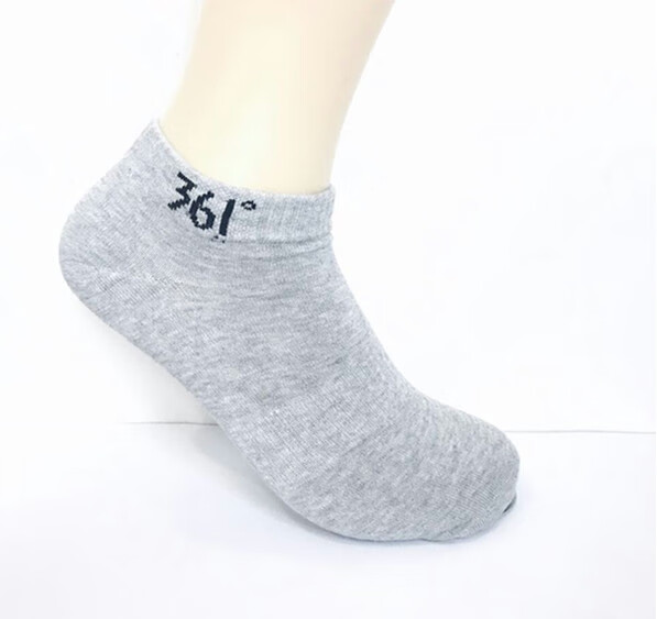 运动袜秋季361度袜子中筒纯棉吸汗361防臭袜子男袜361袜子男短袜 白色