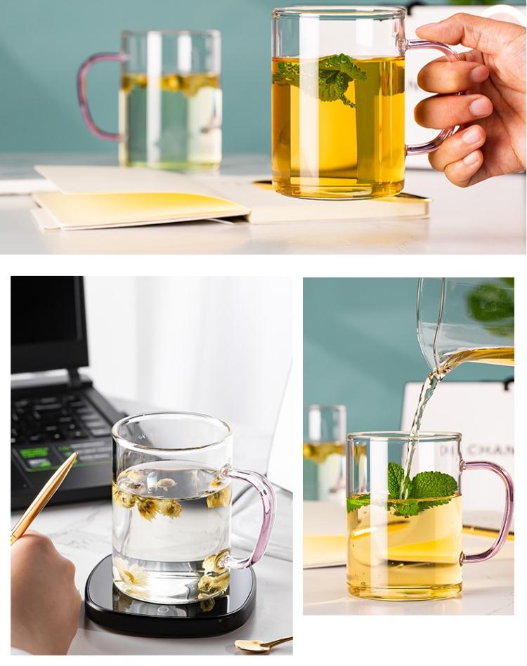 2022新款乐在美杯子 乐在美玻璃杯家用玻璃杯带把耐热牛奶杯喝水啤酒