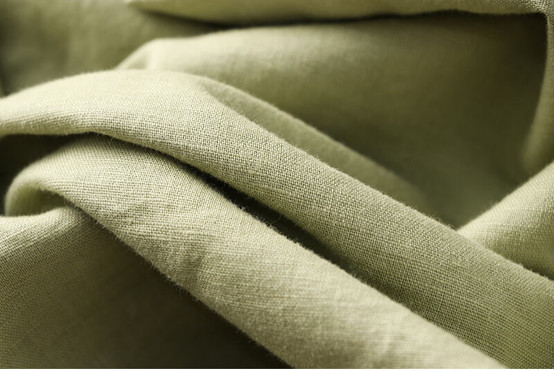 日系棉麻森女长袖连衣裙刺绣半开扣套头宽松腰围简约复古长裙 麻本色 