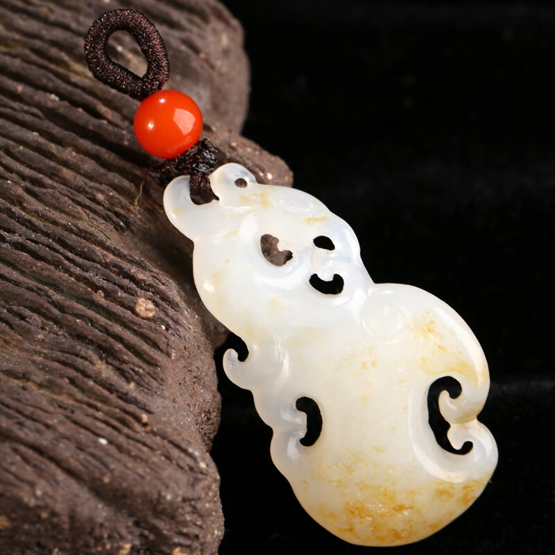 和田玉仿古龙吊坠天然洒金皮籽料男女士款生肖龙苏工挂件ych手工雕刻