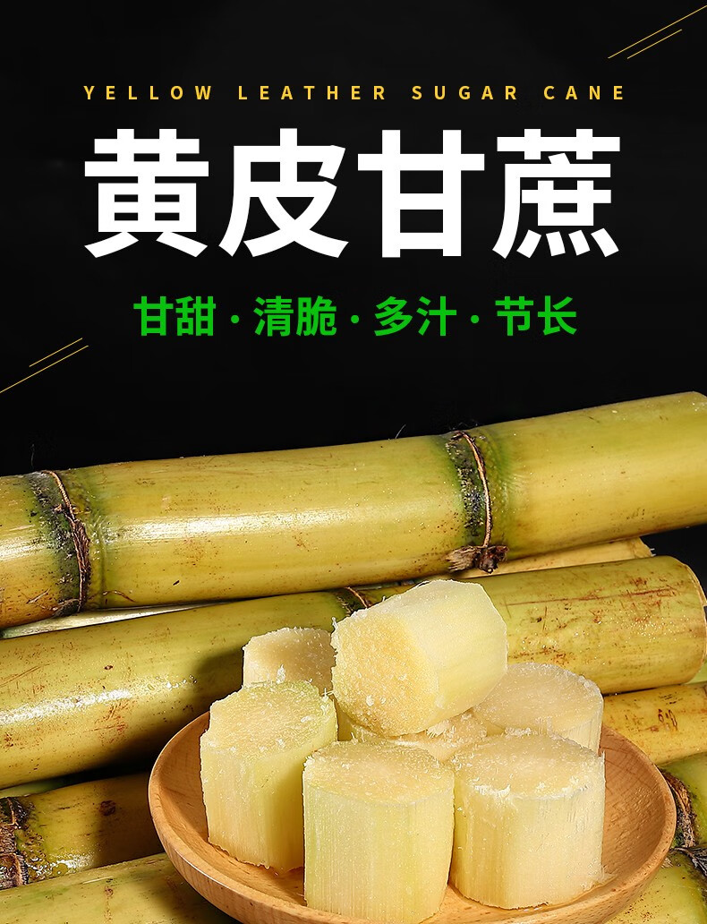 青毅果广西黄皮甘蔗9斤农家脆甜甘蔗新鲜水果