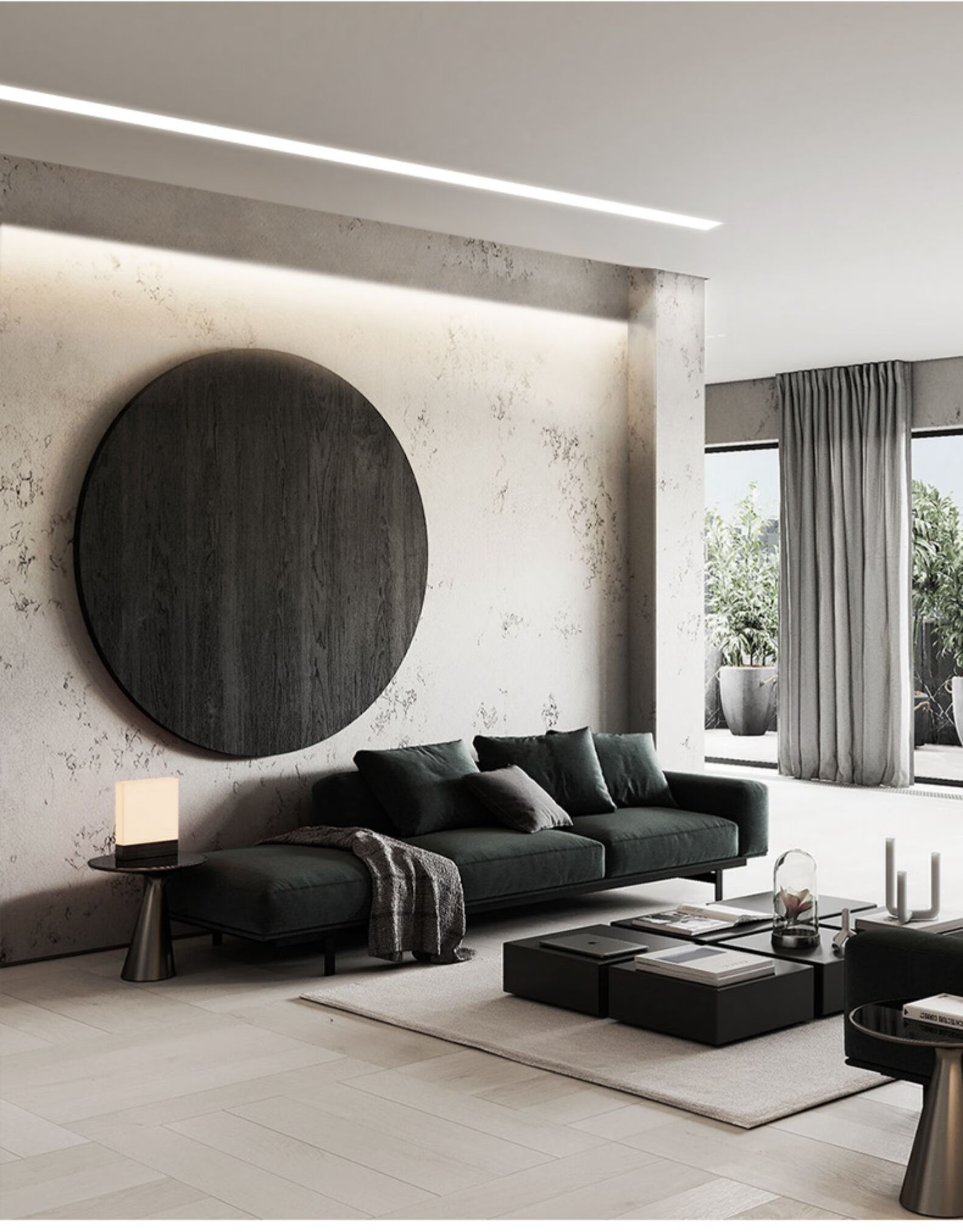 索亚达偏光洗墙灯无主灯客厅照明线条灯暗装线形灯铝合金线性灯槽偏光