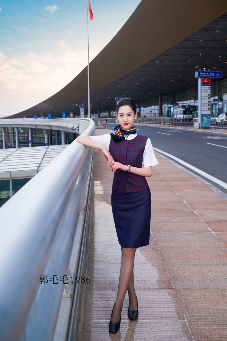 秉藜 川航国航空姐制服国航空姐制服套装女夏高端气质工作服空乘上衣