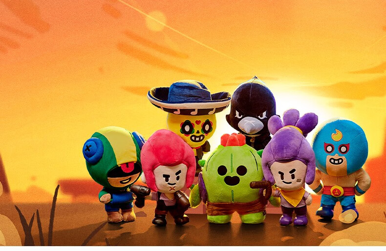 brawlstars站立公仔25cm动漫卡通周边毛绒玩偶linefriends荒野乱斗