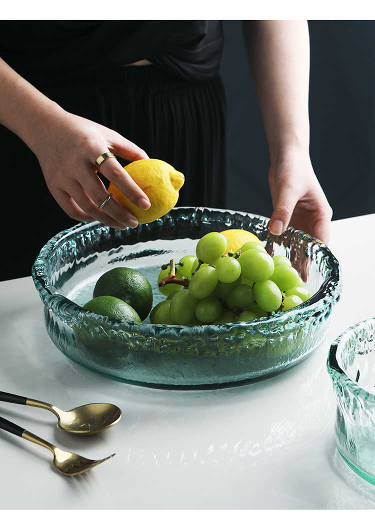 西班牙进口玻璃花盆手工玻璃鱼缸水晶透明植物花瓶摆件装饰玻璃盆2600