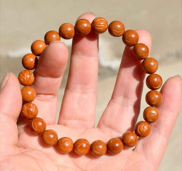 源璐秦岭野生桃核桃胡手串光珠龙纹核桃串保平安男女文玩 密纹光珠