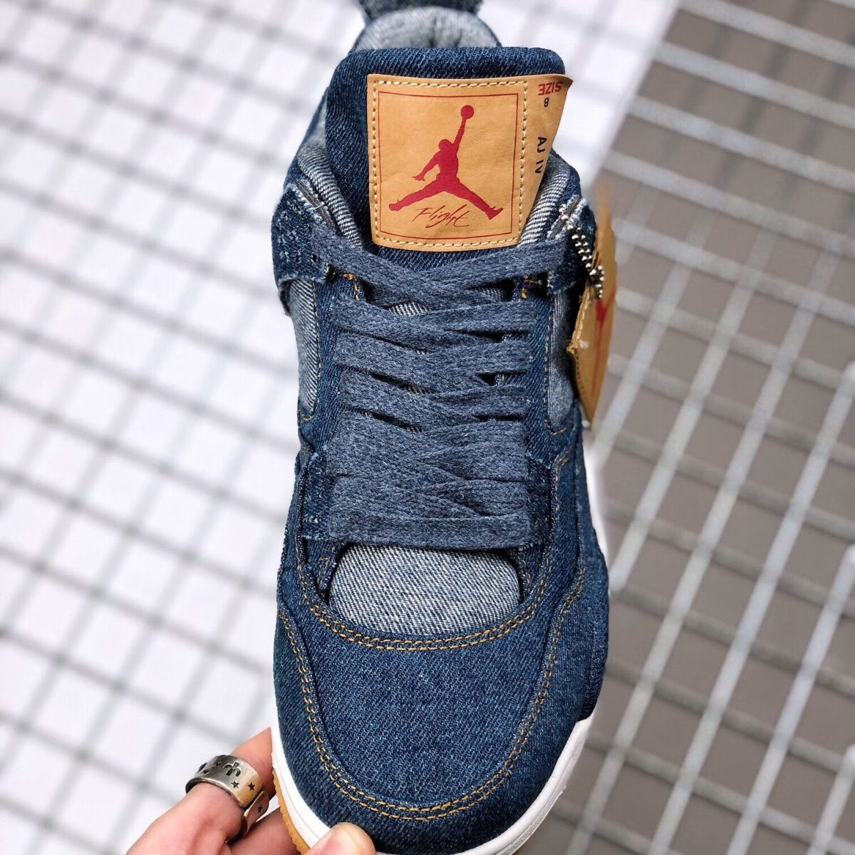 aj4 乔4李维思 鼎级品质 牛仔布 蓝配色 篮球鞋莆田莆田 宝蓝色 36.