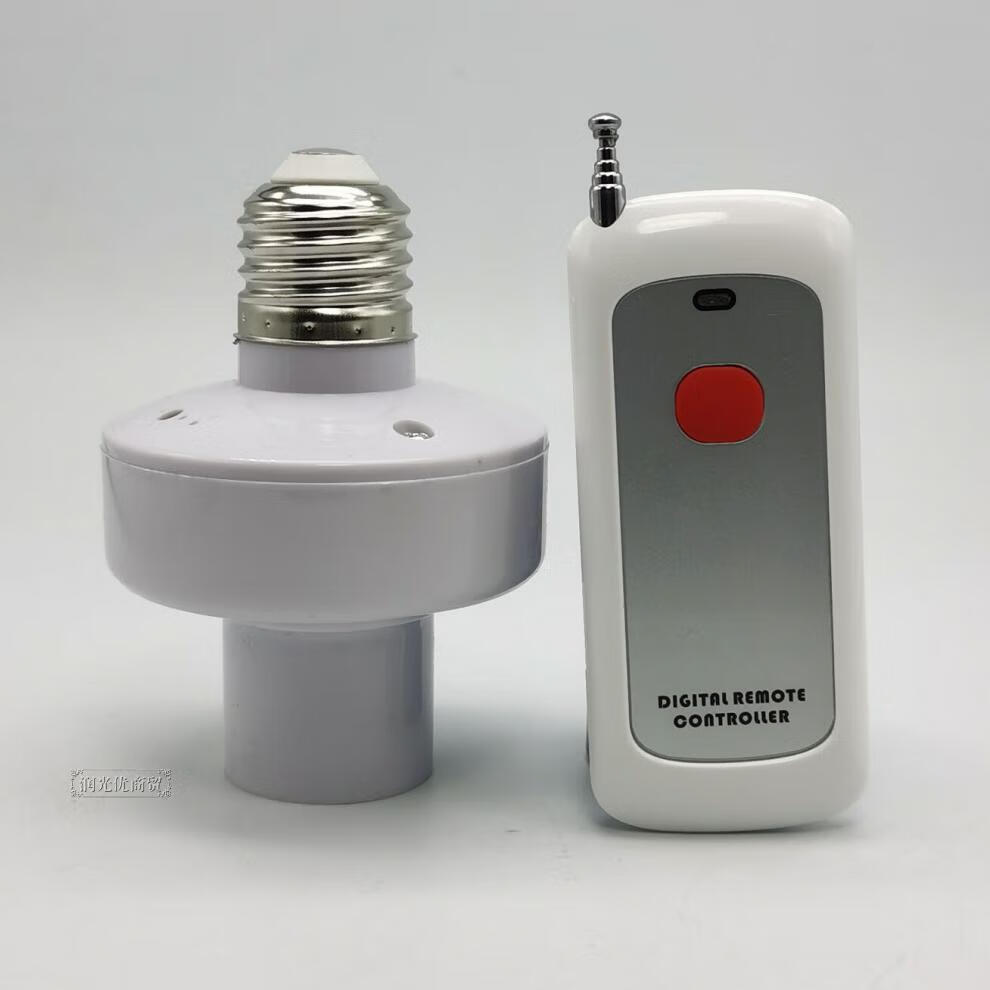 无线遥控灯头灯座电灯智能无线灯具遥控开关穿墙一单路220v一个灯头