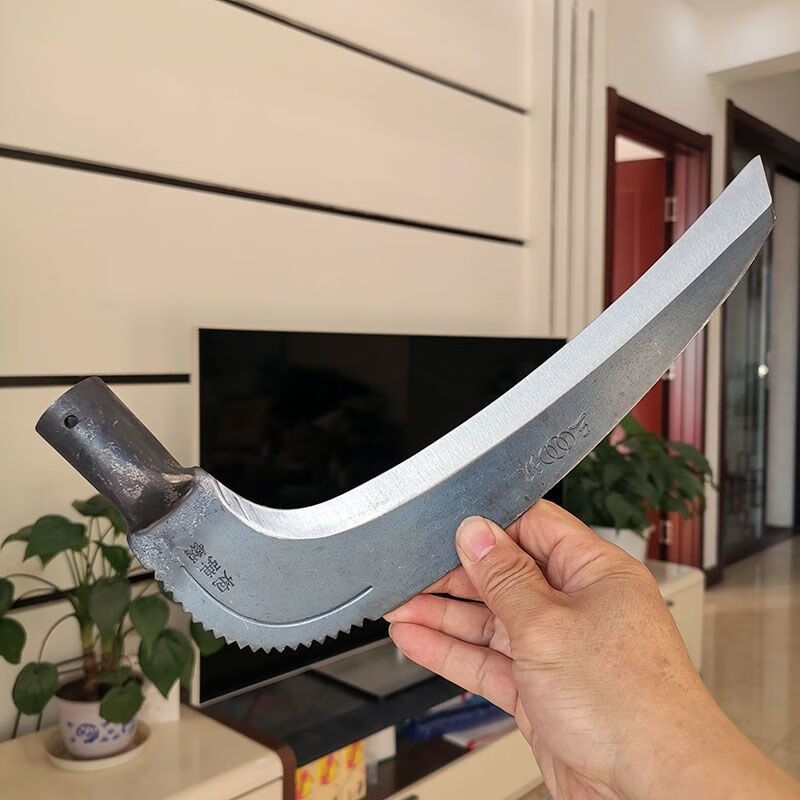 推荐割草刀长杆大镰刀户外割蒿草芦苇树修枝锰钢加厚农用除草大扇刀