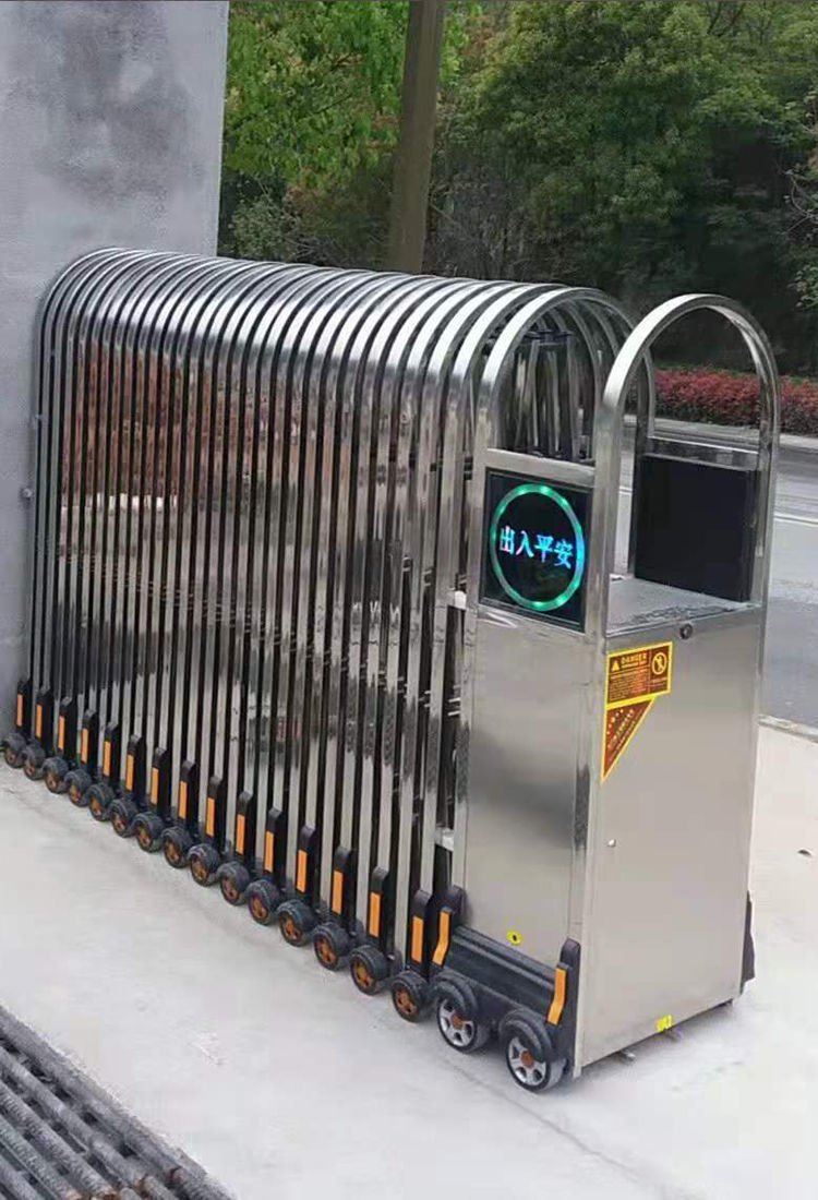 304不锈钢伸缩门电动大门学校电动门家用庭院门铝合金自动封板门 22.