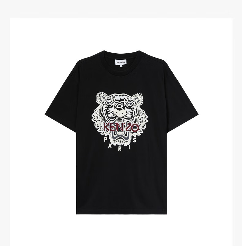 kenzo 高田贤三 男士经典虎头短袖t恤 黑色 fa65ts0654yv 99 m