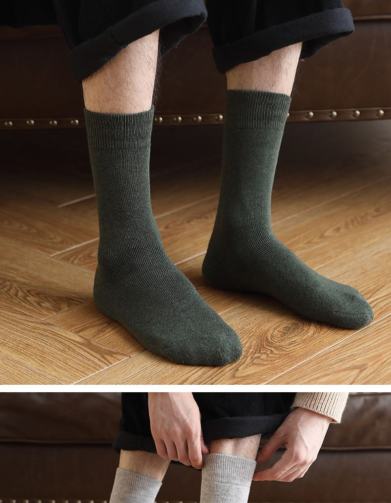 浪莎新品防冻锁温袜子男高筒秋冬季加绒加厚保暖男士棉袜毛巾底吸汗