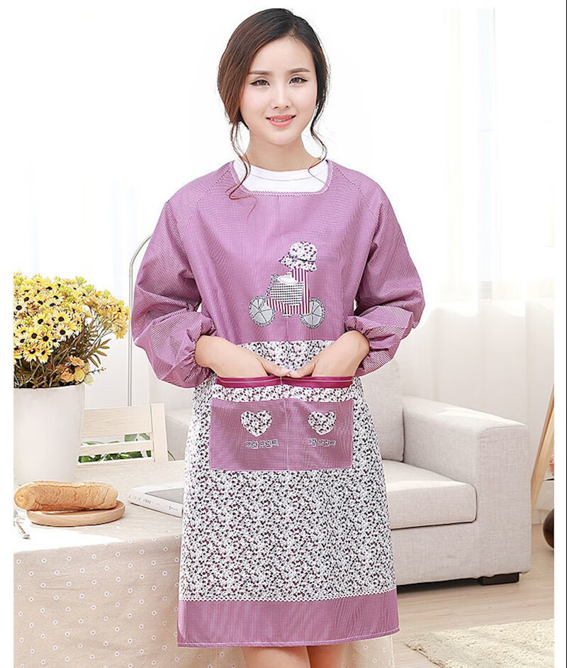 围裙厨房家用罩衣女工作新款洋气围裙女防水防油成人冬男围腰网红