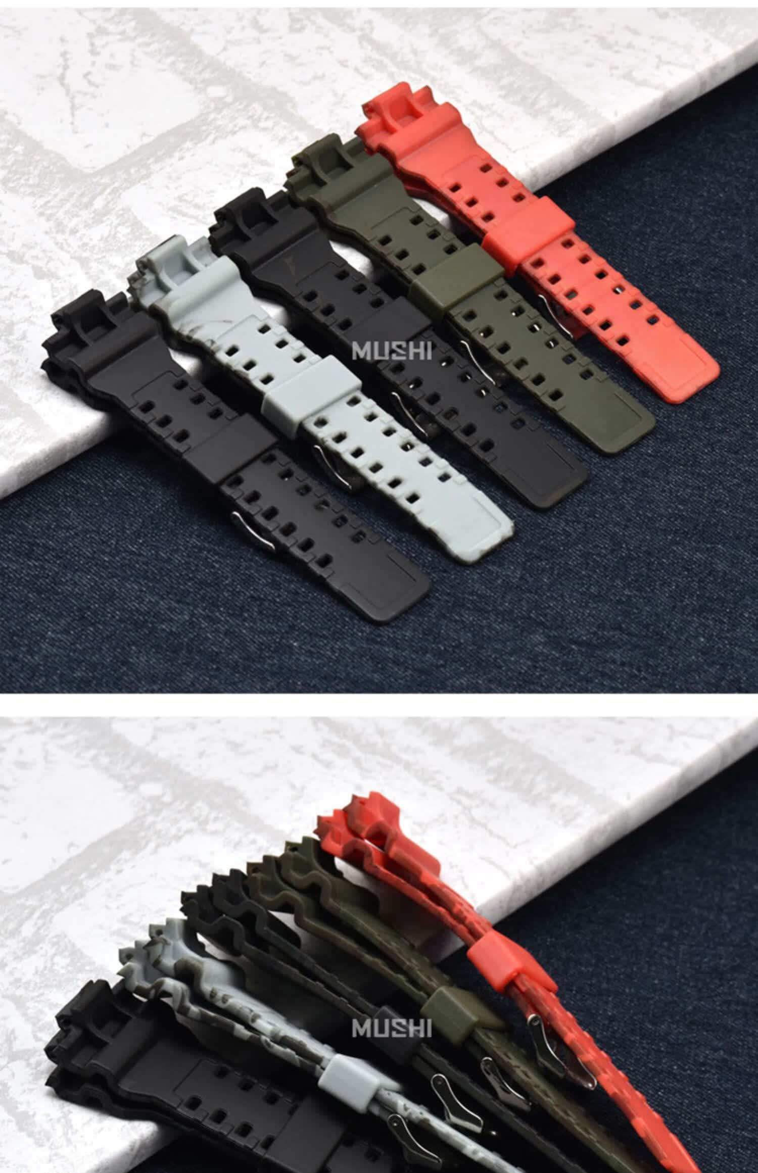 代用卡西欧黑金硅胶表带ga110 400 100gd120男gshock手表带替换腕带