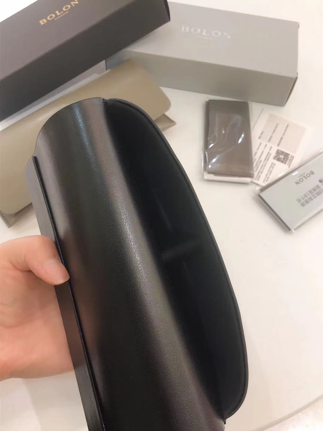 暴龙眼镜盒皮质翻盖太阳镜光学近视镜盒原装镜布质保卡 太阳镜皮质