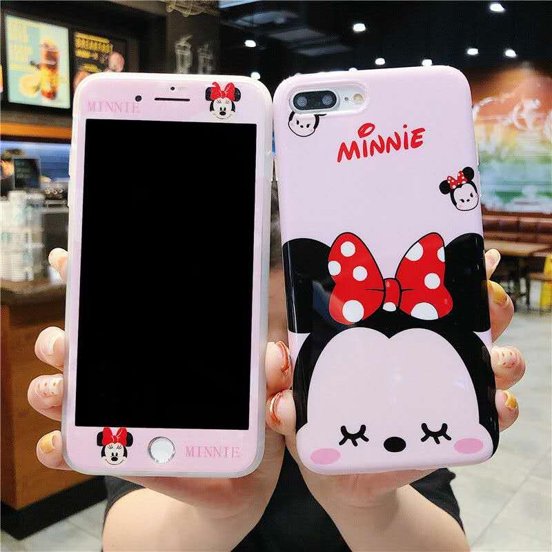 阿法 苹果7plus卡通8彩膜8plus钢化膜6s plus全包前膜iphonex手机软壳