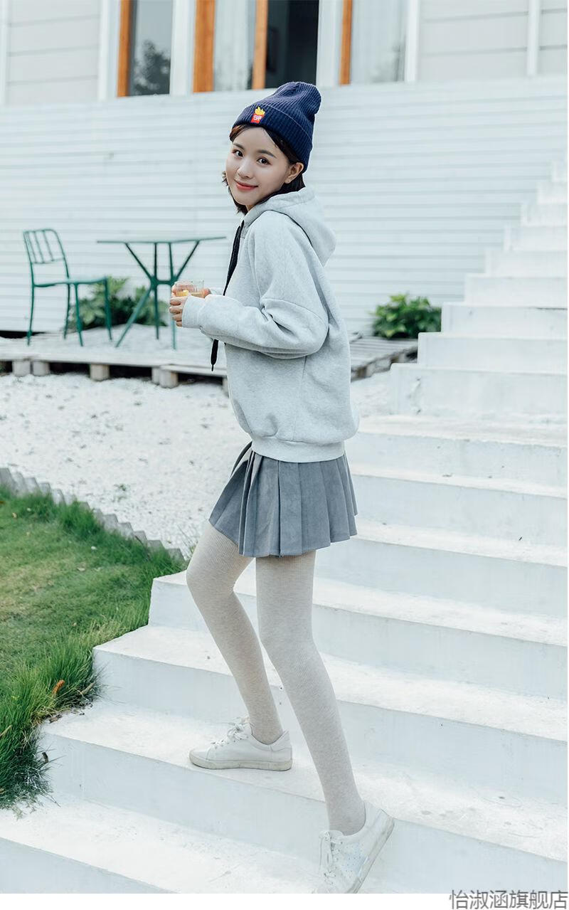 裤毛裤春秋季打底裤女外穿棉加绒竖条纹踩脚连脚裤袜中厚丝袜女生女士