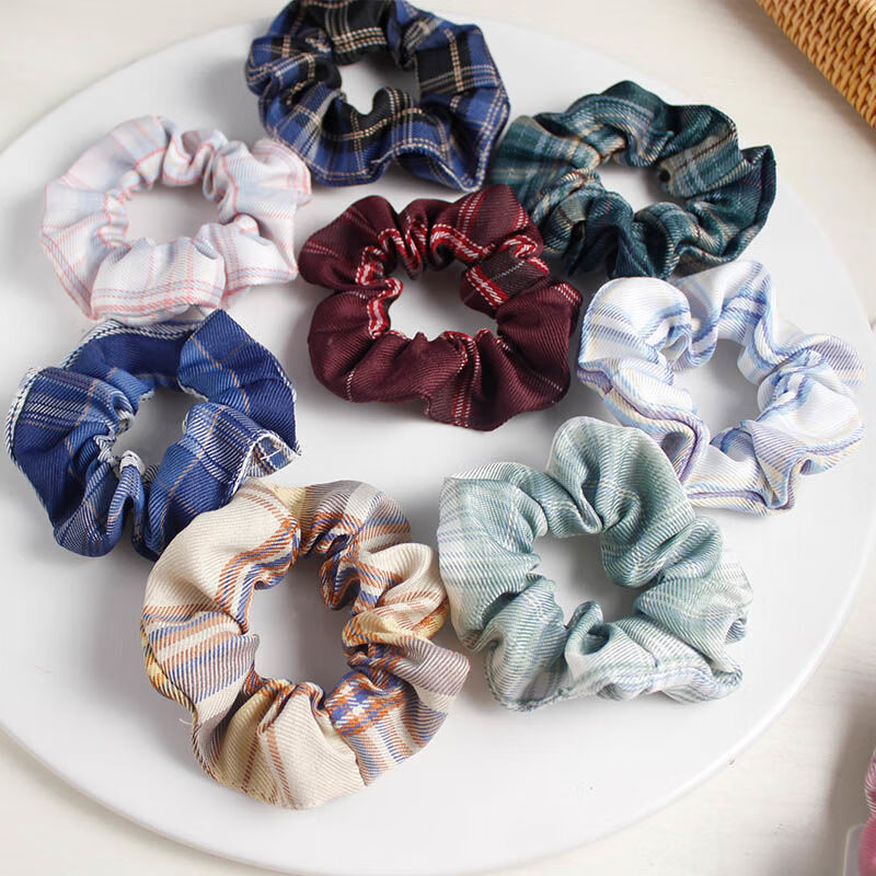 大肠发圈jk头绳学院风制服少女肥肠发圈扎马尾皮筋发饰猪大肠头绳