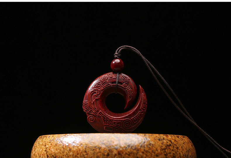 梵鸣 小叶紫檀时来运转吊坠男紫光檀祥云平安扣 文玩工艺品项链diy