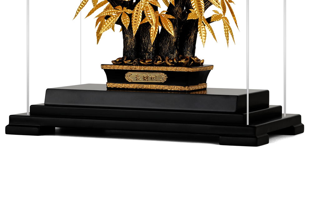 京峰阁大号金箔发财树摆件开业礼品乔迁新居礼品装饰家居客厅电视柜