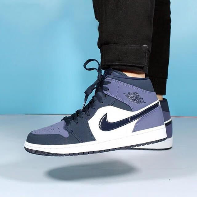 【官方旗舰】aj1新款女鞋桑德紫磨砂黑紫脚趾 男鞋休闲高帮板鞋5547