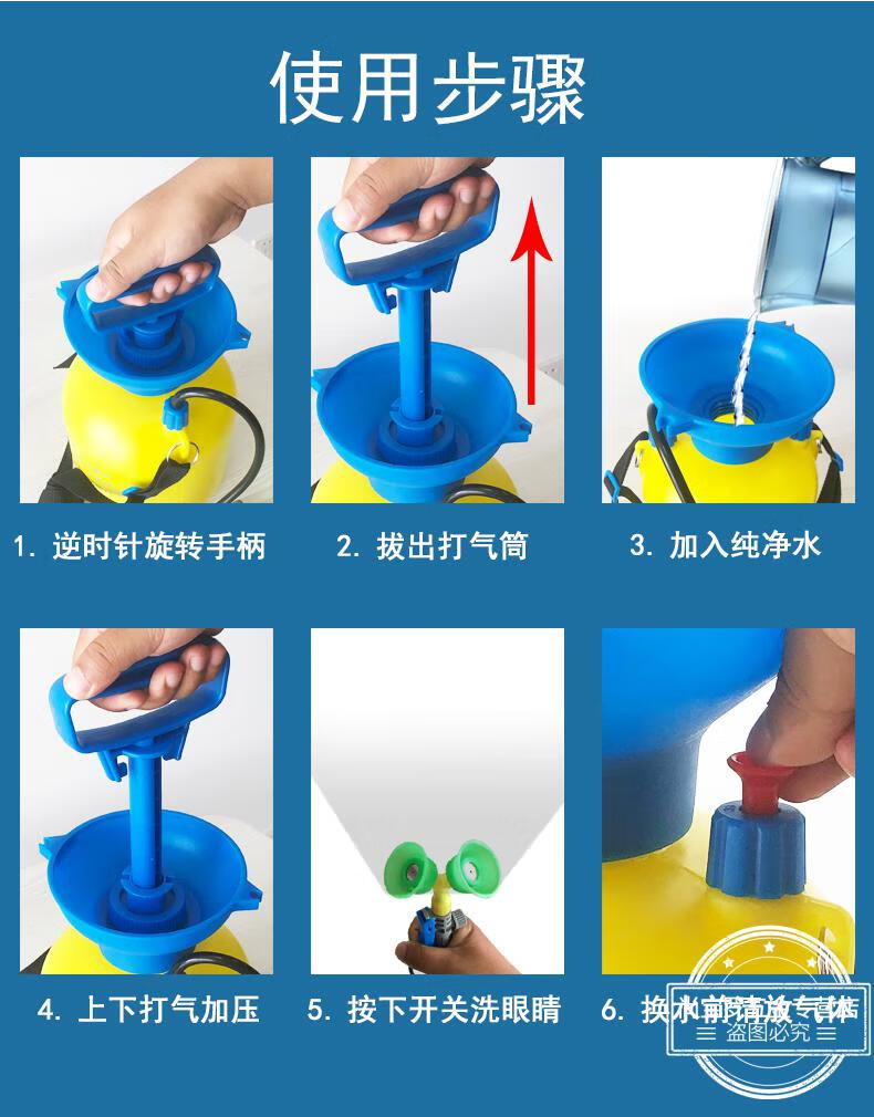 便携式洗眼器工业用验厂洗眼器双口5l5升移动式紧急实验室洗眼器