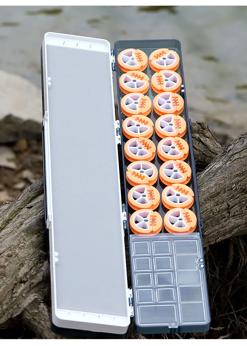 浮漂盒鱼漂盒三层多功能三合一大容量55cm主大线轴渔漂盒套装多功能漂