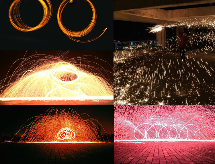 钢丝棉烟花抖音仙女光绘棒烟火光绘摄影道具网红手甩烟火铁棉花甩焰火