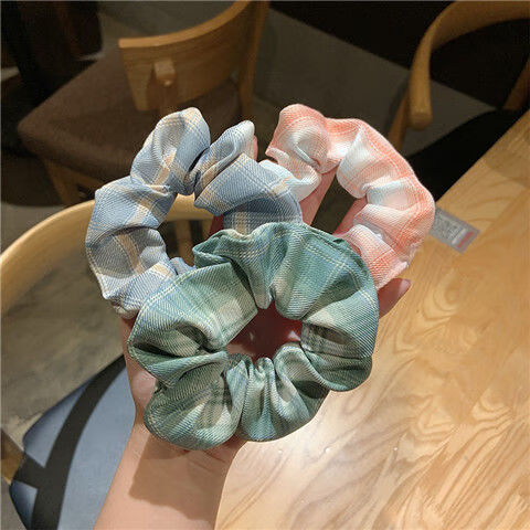 猪大肠头绳ins森系扎头发韩版少女发饰大肠发圈格子sn2081 星野 雪松